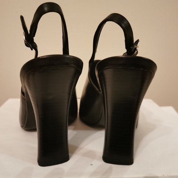 Aldo black leather high heel dress shoes w pointy toes size 7 - Picture 7 of 9